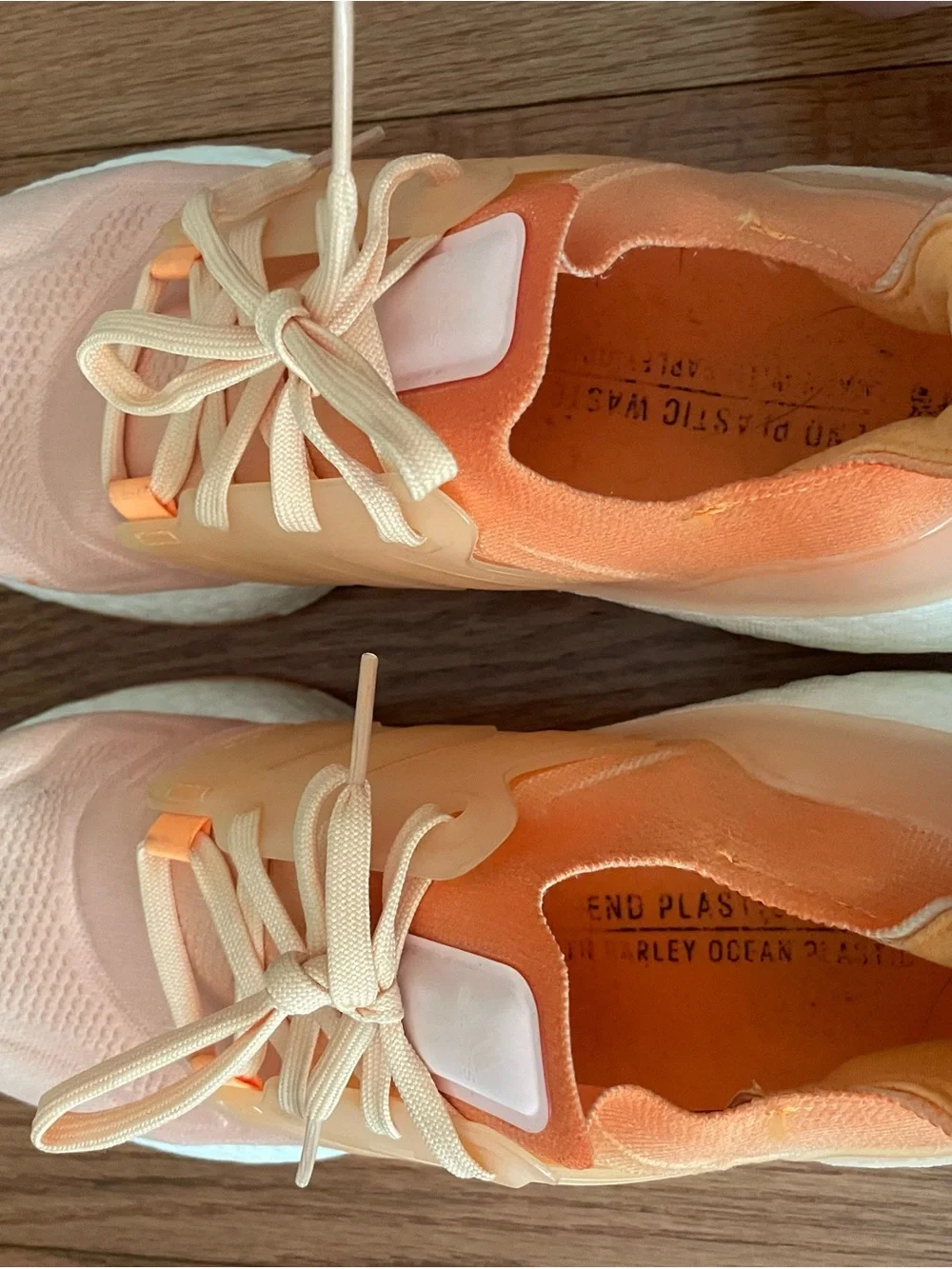 adidas Ultra Boost 22 Peach/Coral Knit Running Sneakers